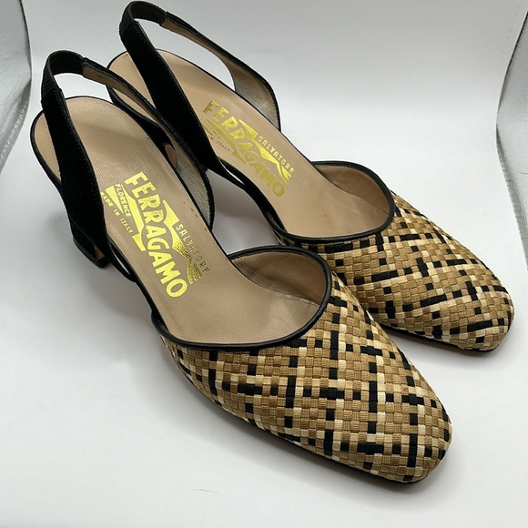 Salvatore Ferragamo Shoes - Salvatore Ferragamo Basket Weave pumps: size 6, VTG